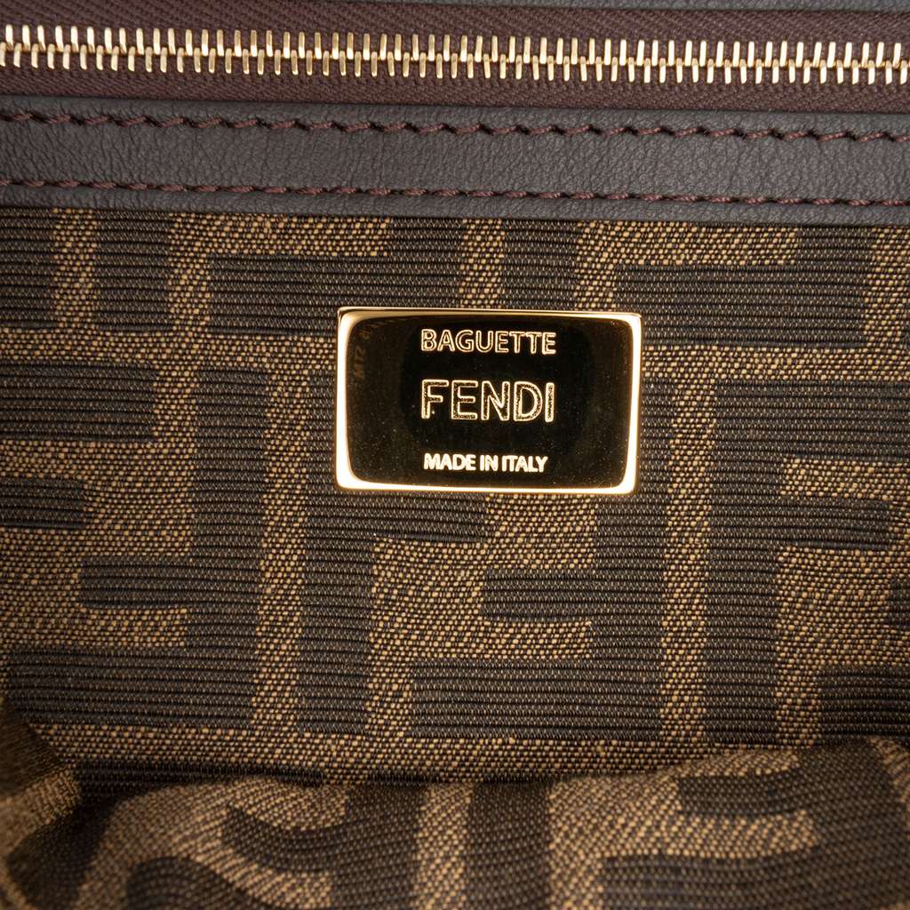 Fendi Medium Zucca Canvas Baguette Satchel - 5