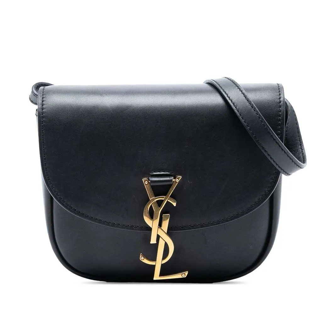 Saint Laurent Small Leather Monogram Kaia Crossbody Black Leather Very good - Front View