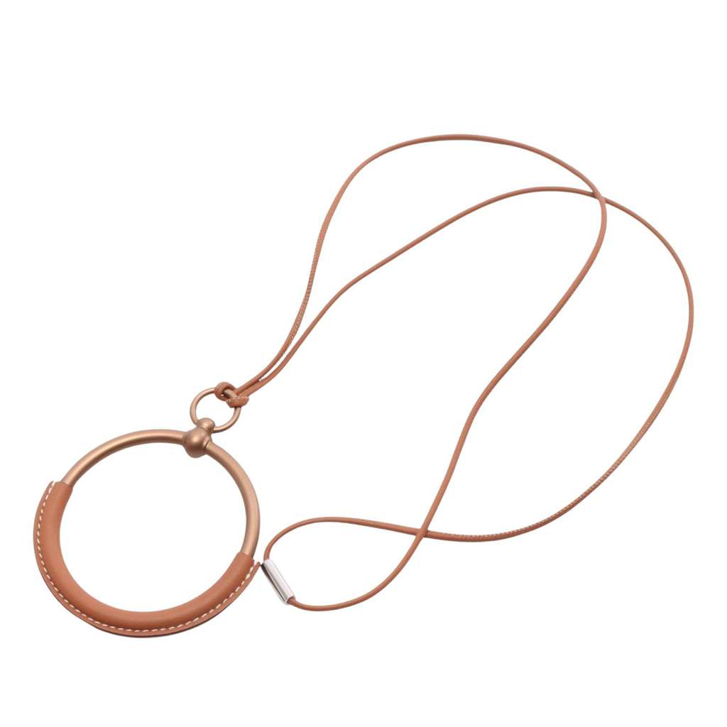 Hermès Swift and Stainless Steel Loop Grand Pendant Necklace