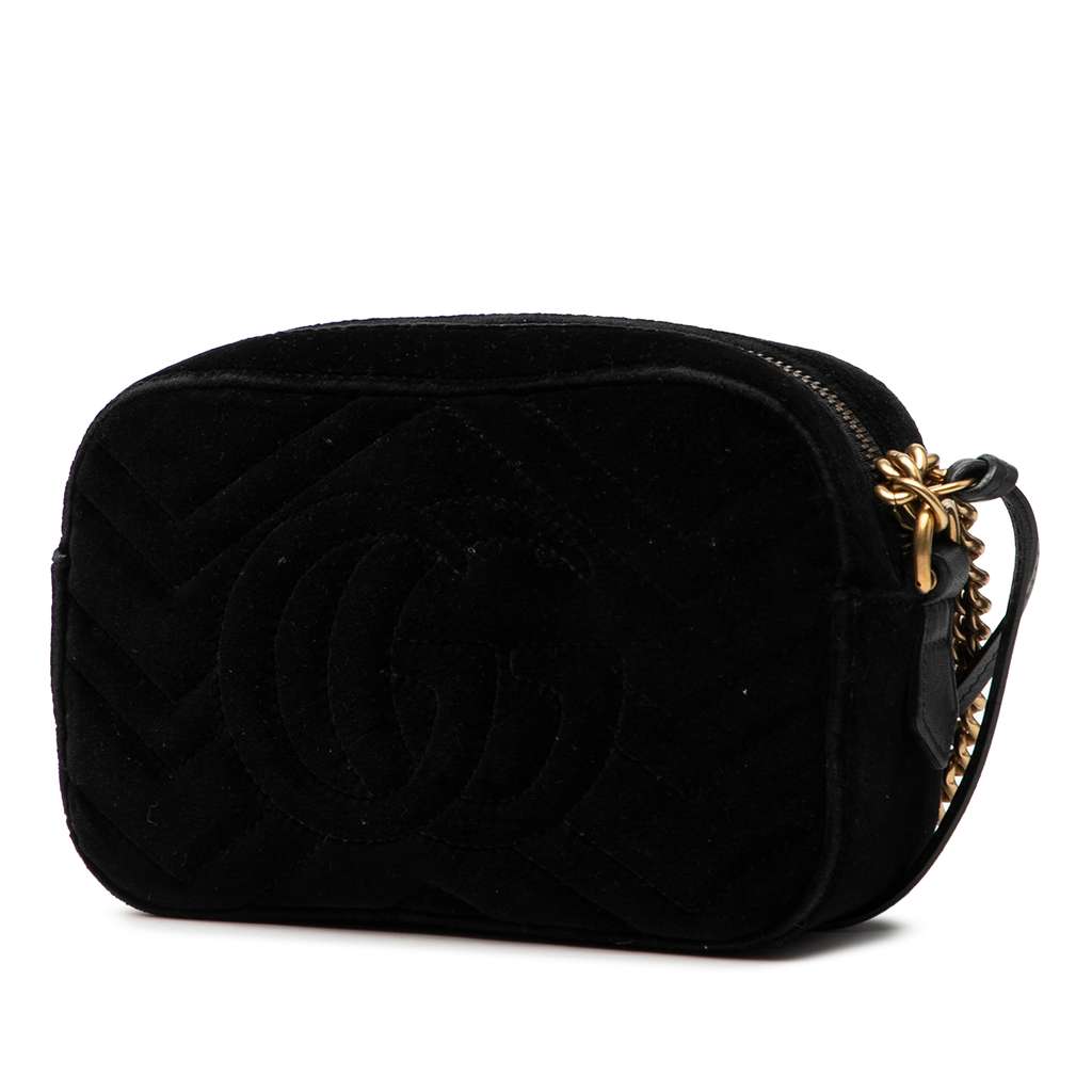 Gucci Mini GG Marmont Crystal Embellished Matelasse Velvet Crossbody - 2