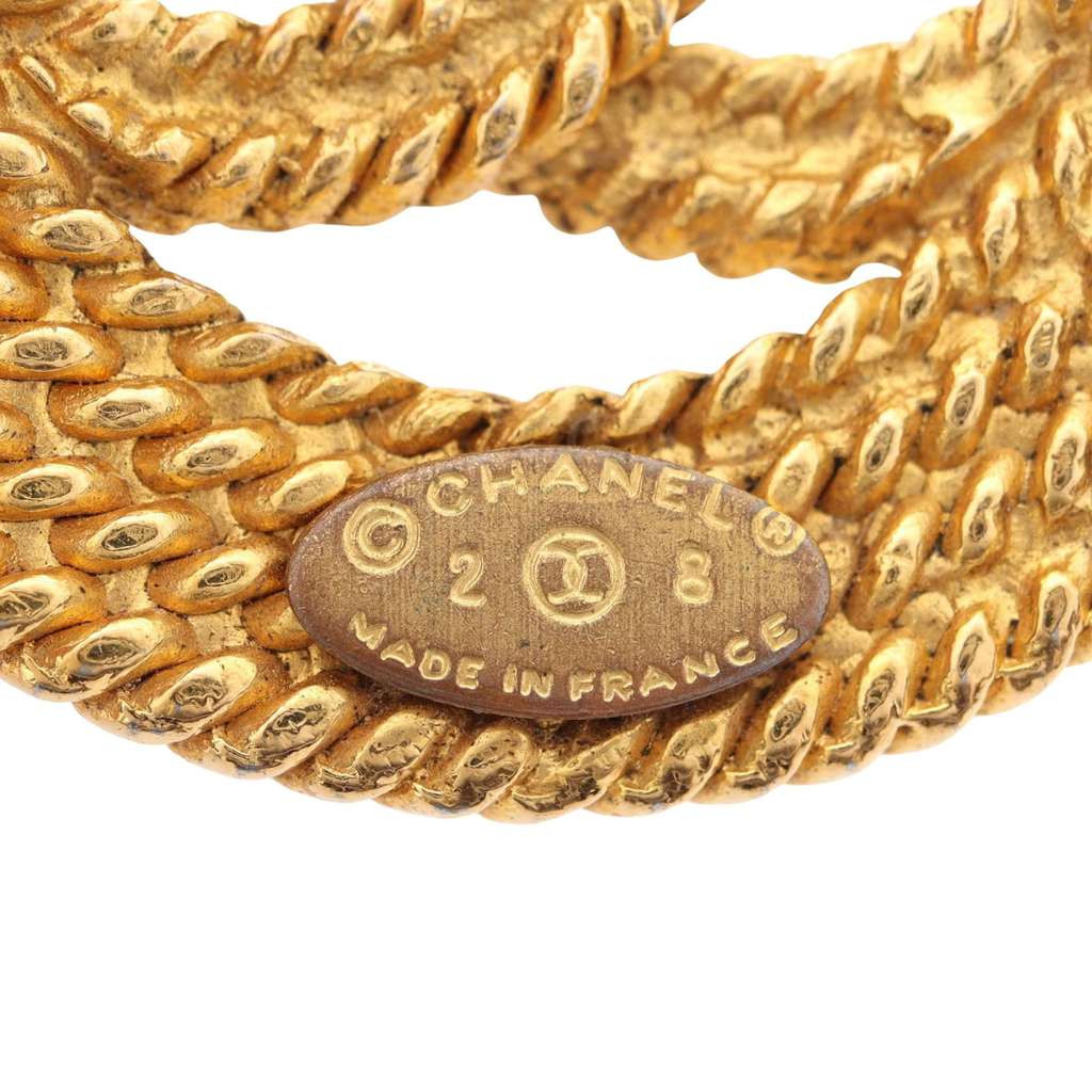 Chanel Gold Plated CC Rope Brooch - 5