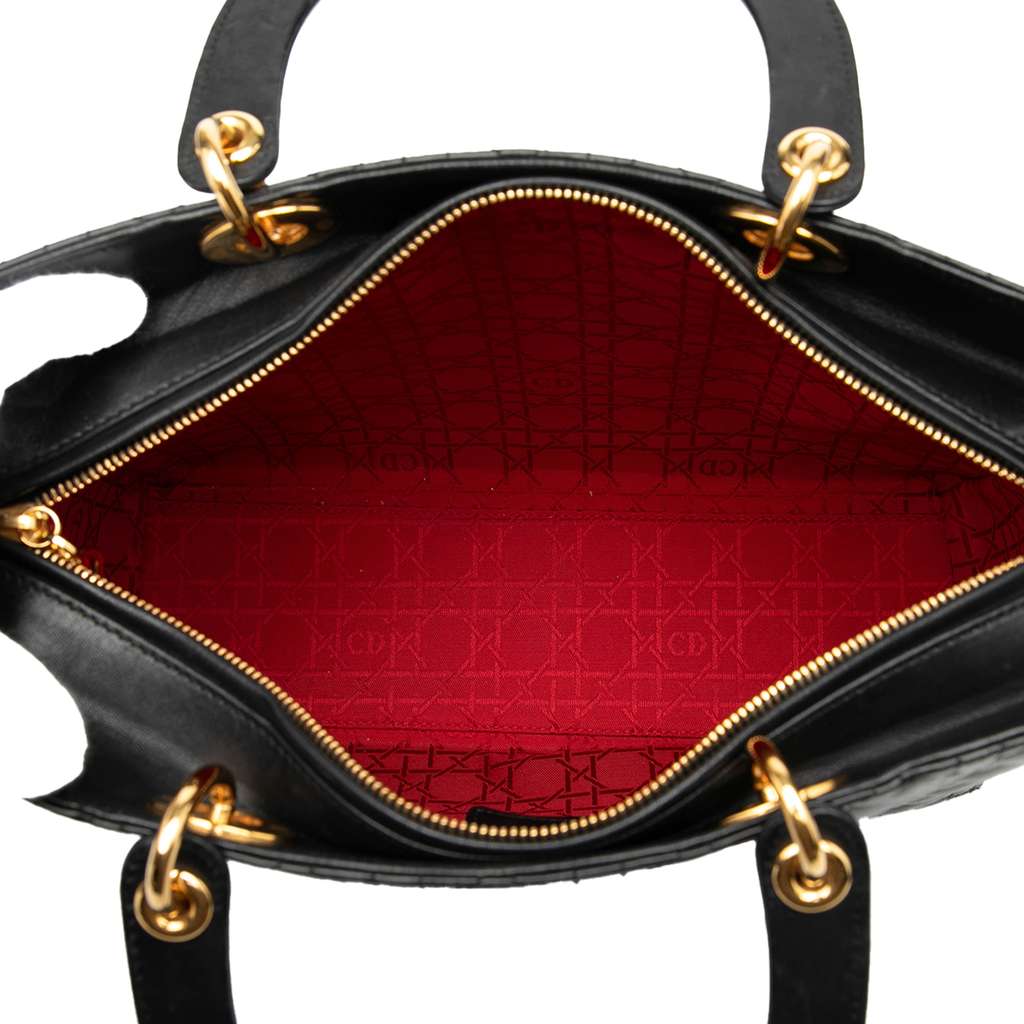 Dior Large Lambskin Cannage Lady Dior - 4