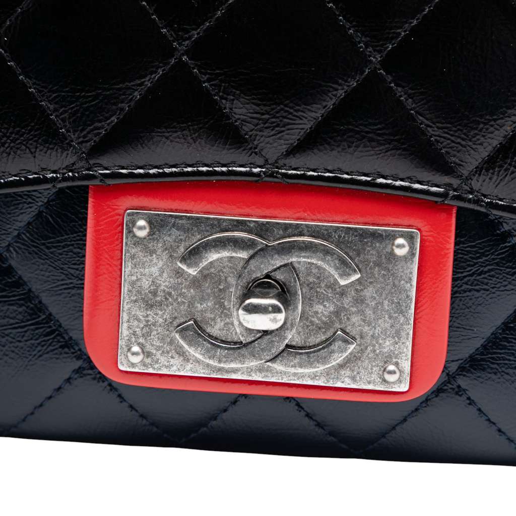 Chanel Medium Tricolor Quilted Glazed Calfskin CC Plate Flap - 5