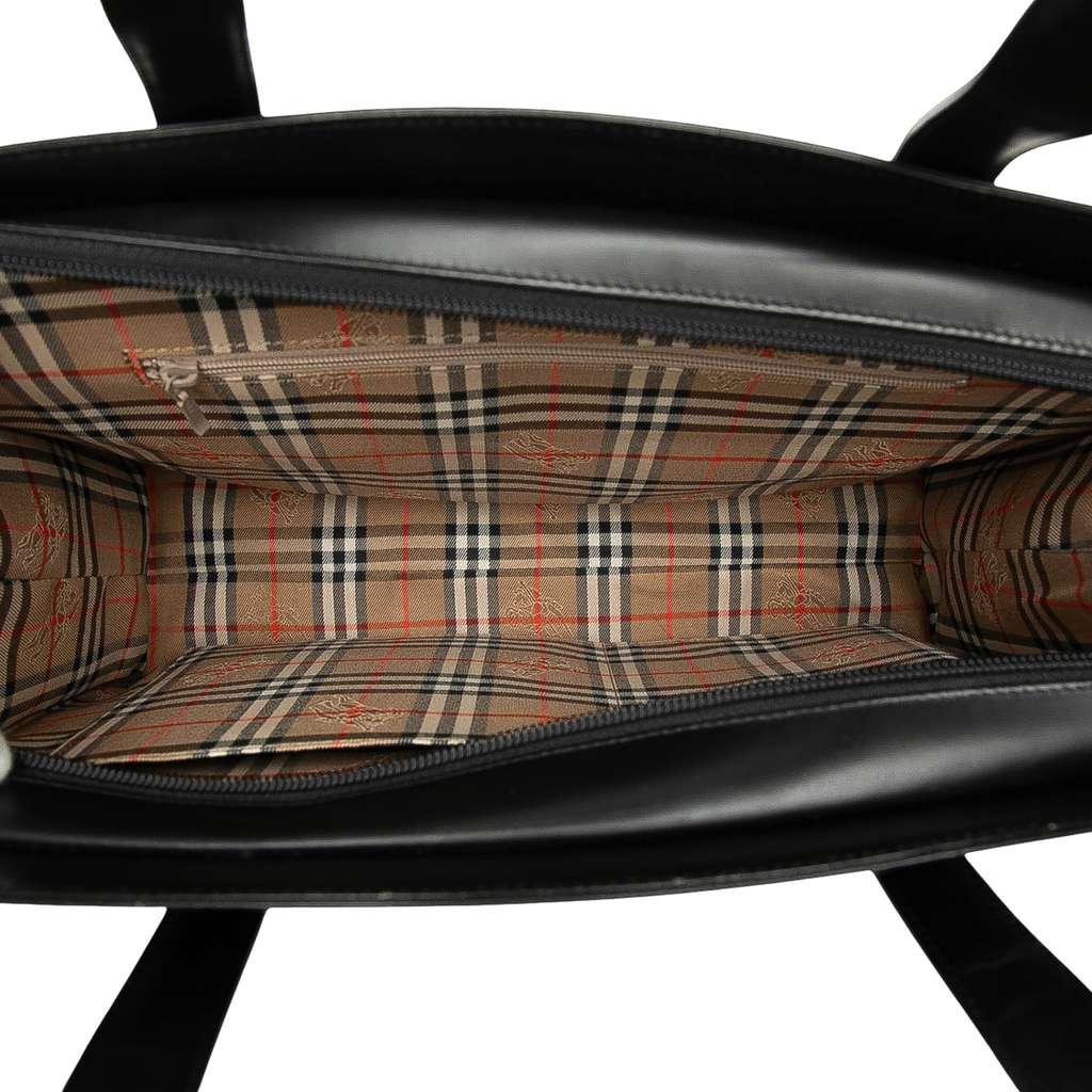 Burberry House Check Trimmed Leather Handbag - 4