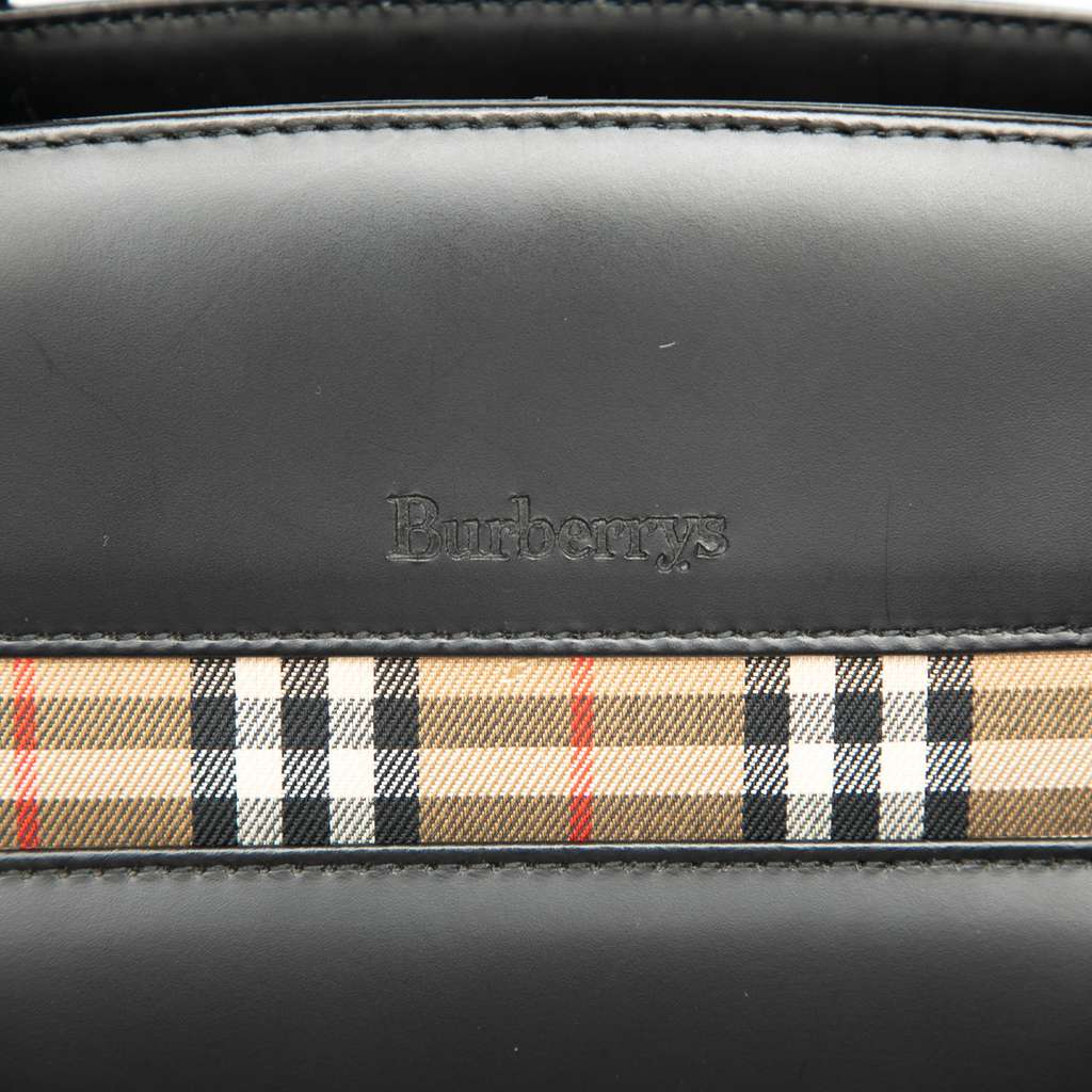 Burberry House Check Trimmed Leather Handbag - 5