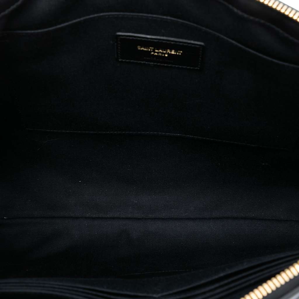 Saint Laurent Quilted Chevron Leather Monogram Document Holder - 4