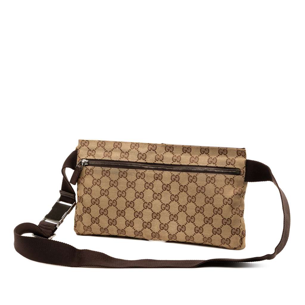Gucci GG Canvas Double Pocket Belt Bag - 2
