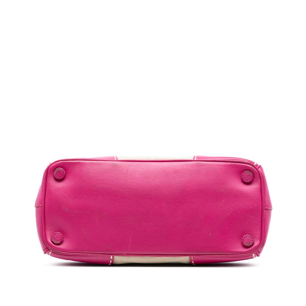 Prada Small Canvas and City Calf Hand Stitched Galleria Double Zip Satchel - 3