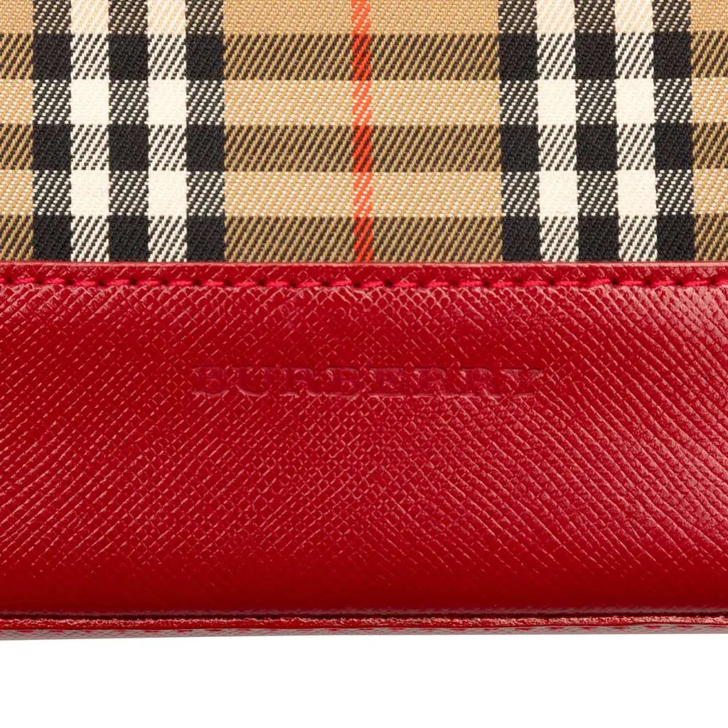 Burberry Haymarket Check Shoulder Bag Brown Canvas Very good - Box View