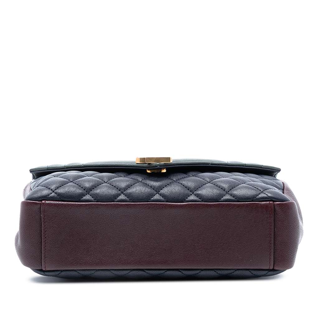 Saint Laurent Medium Tricolor Sheepskin Triquilt Monogram College Bag - 3