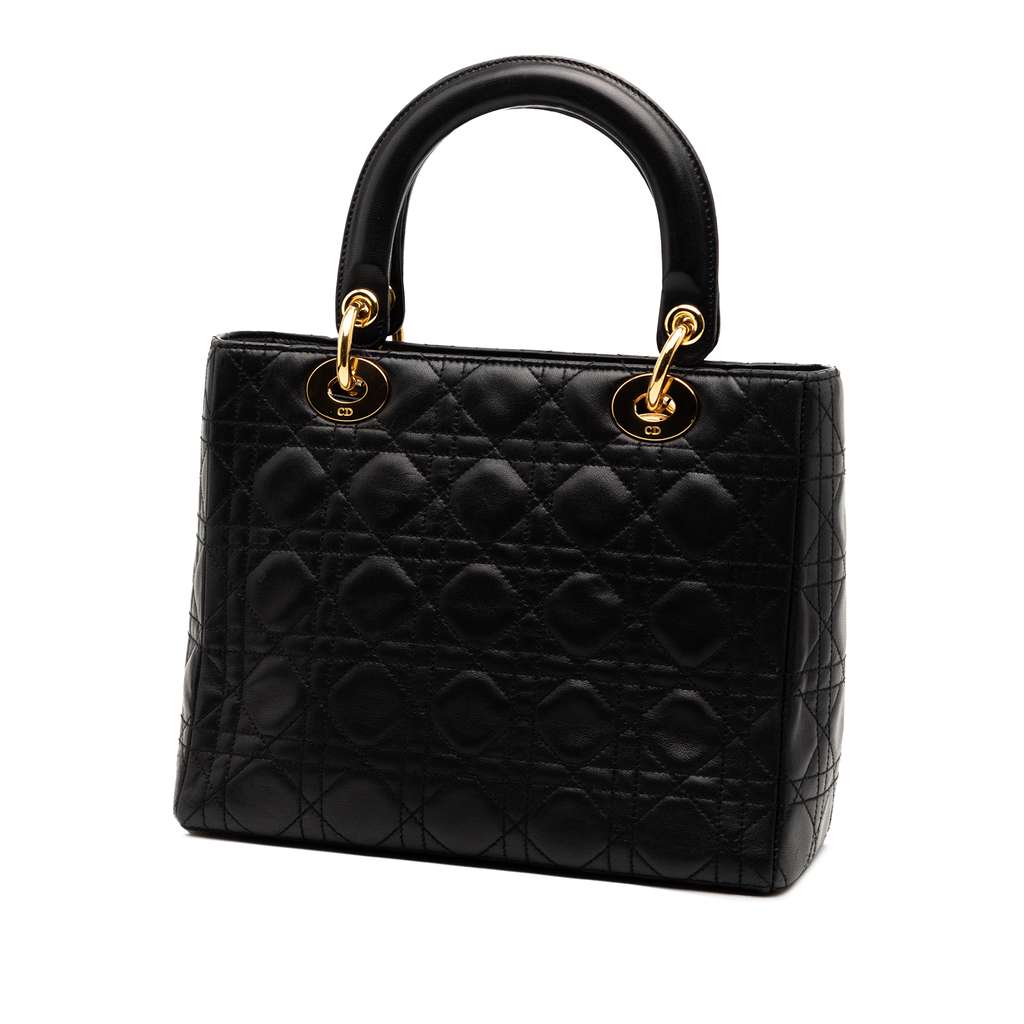 Dior Medium Lambskin Cannage Lady Dior - 2
