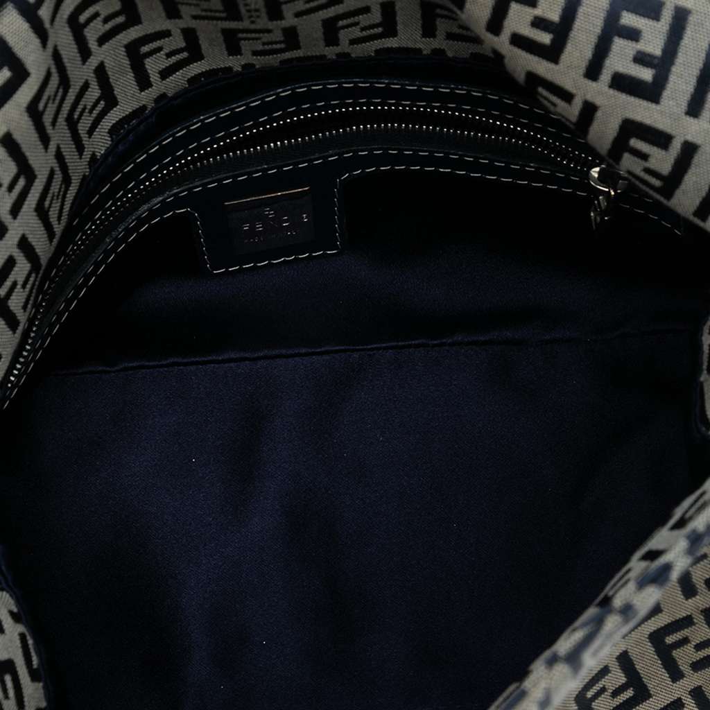 Fendi Zucchino Canvas Double Flap Shoulder Bag - 4