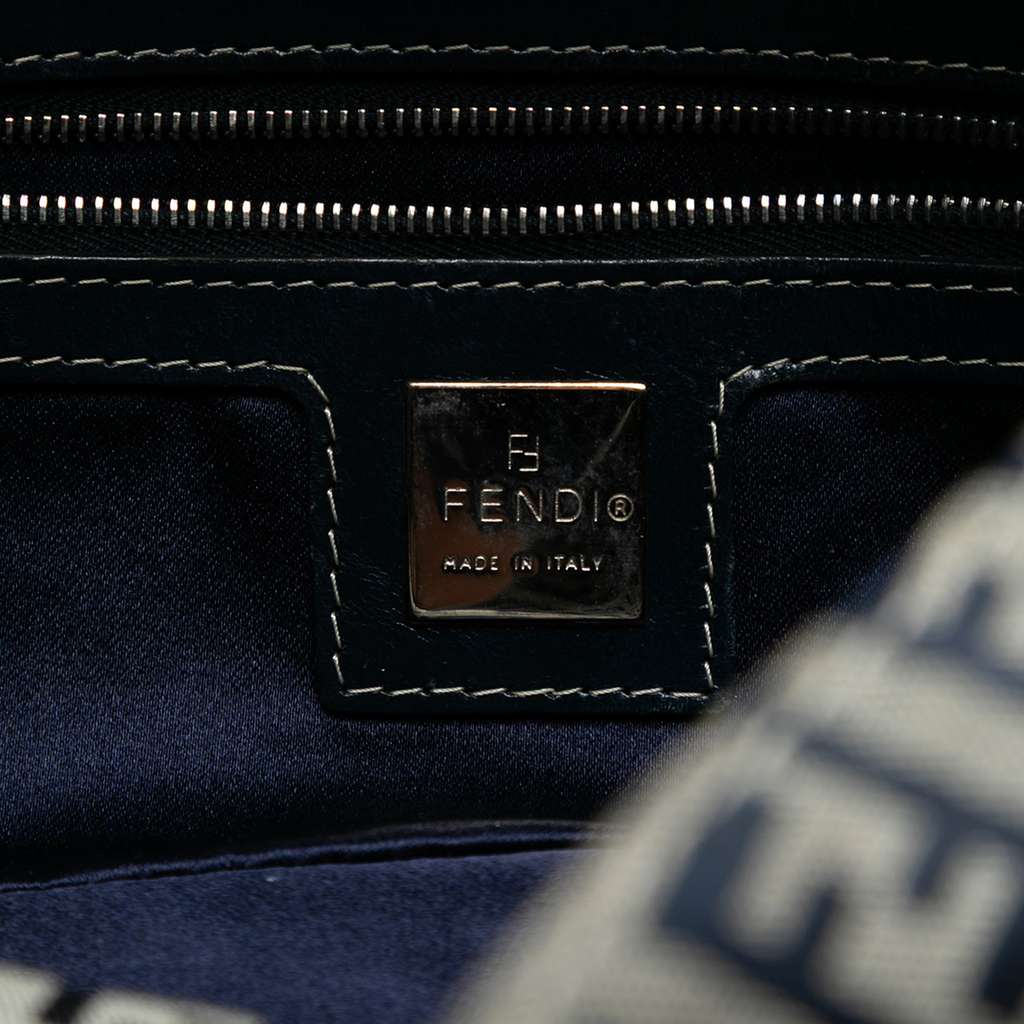 Fendi Zucchino Canvas Double Flap Shoulder Bag - 5