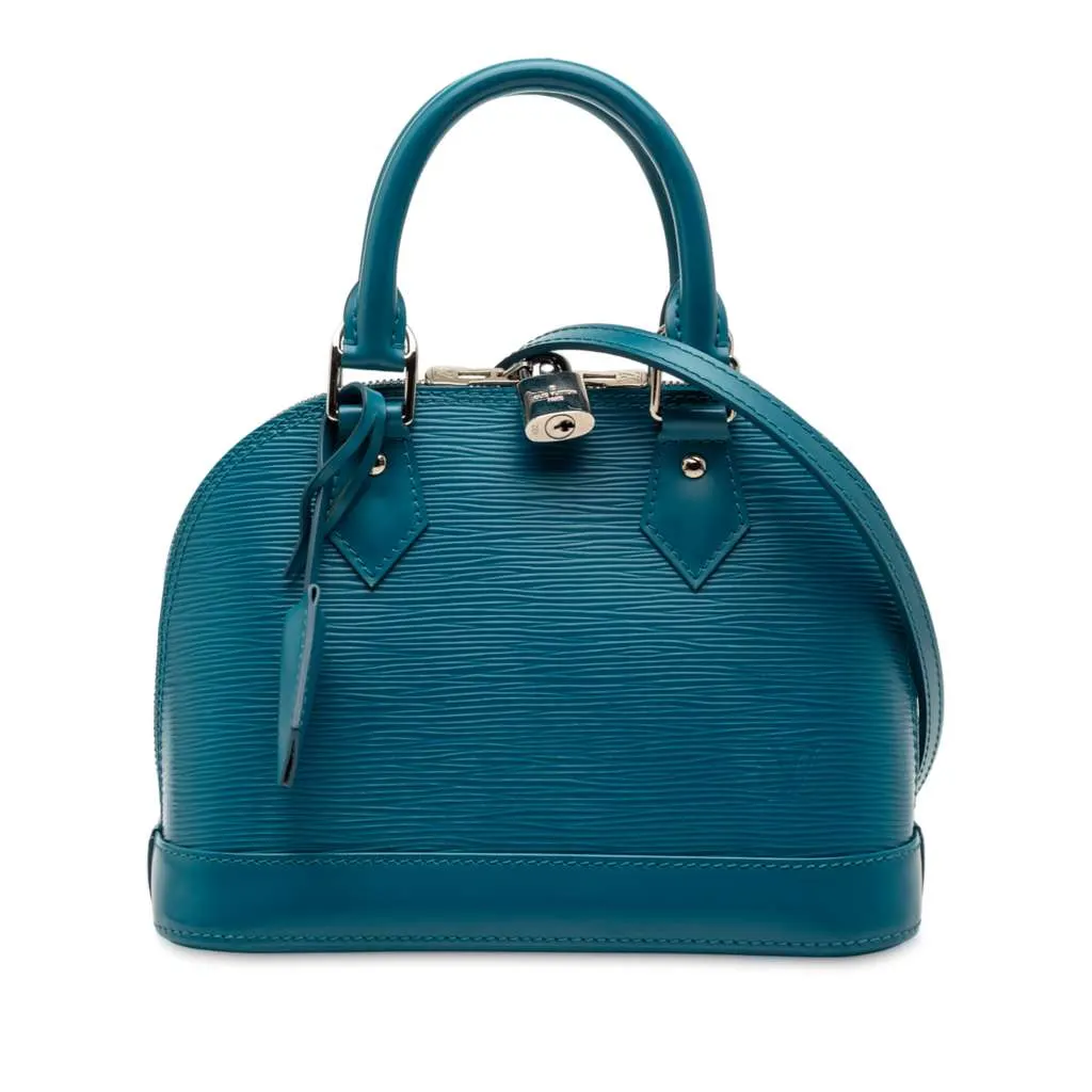 Louis Vuitton Epi Alma BB Blue Leather Good - Front View