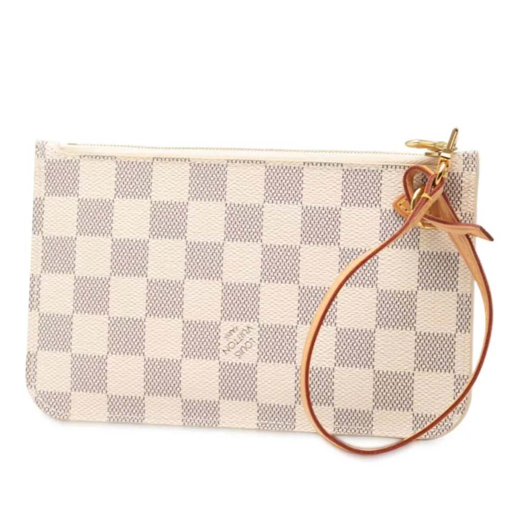 Louis Vuitton Damier Azur Neverfull Pouch PM White Good - Back View