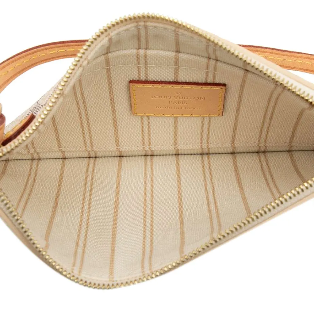Louis Vuitton Damier Azur Neverfull Pouch PM White Good - Model View