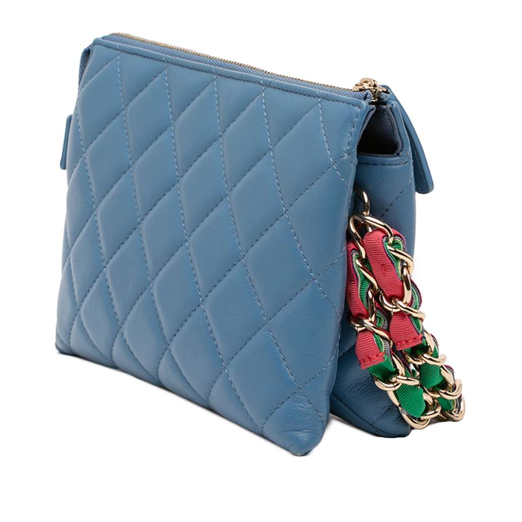 Chanel CC Quilted Lambskin Ribbon Clutch - 2