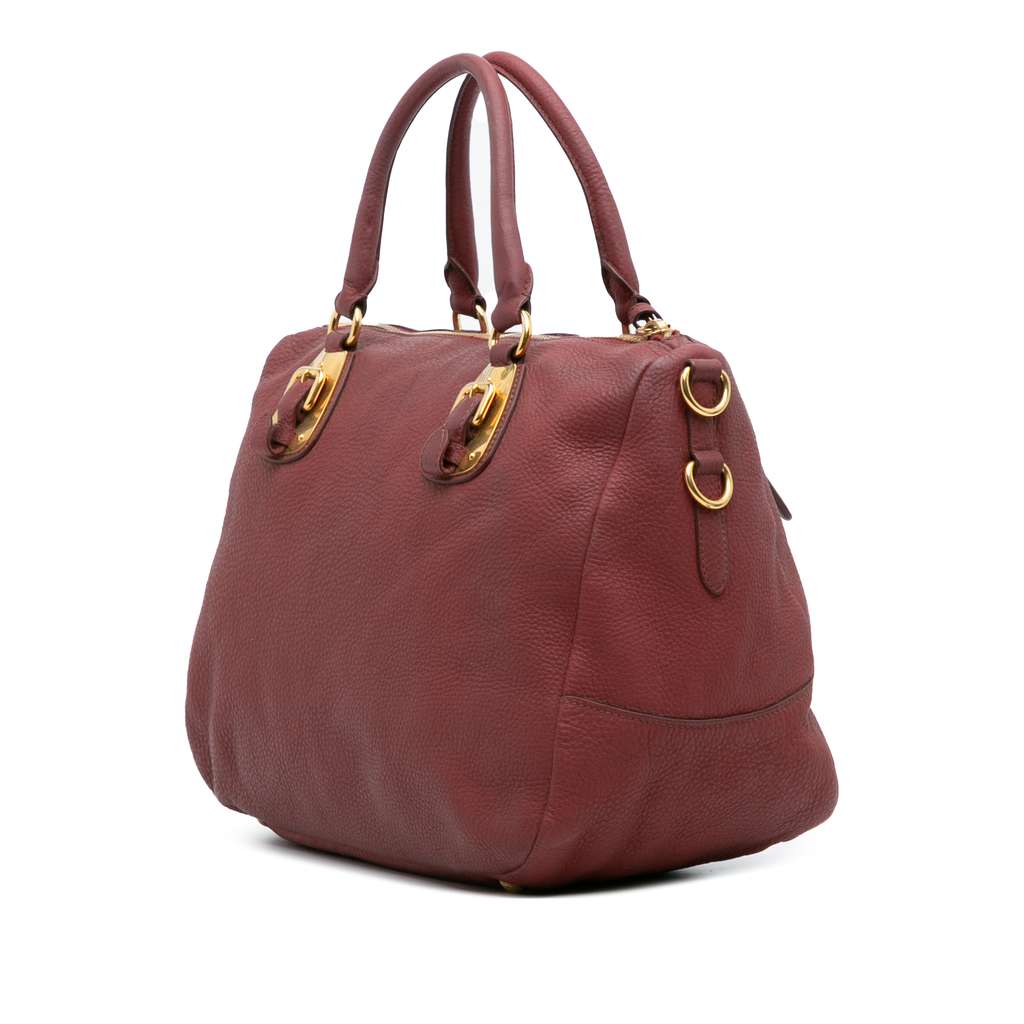 Prada Vitello Daino Zip Top Satchel - 2