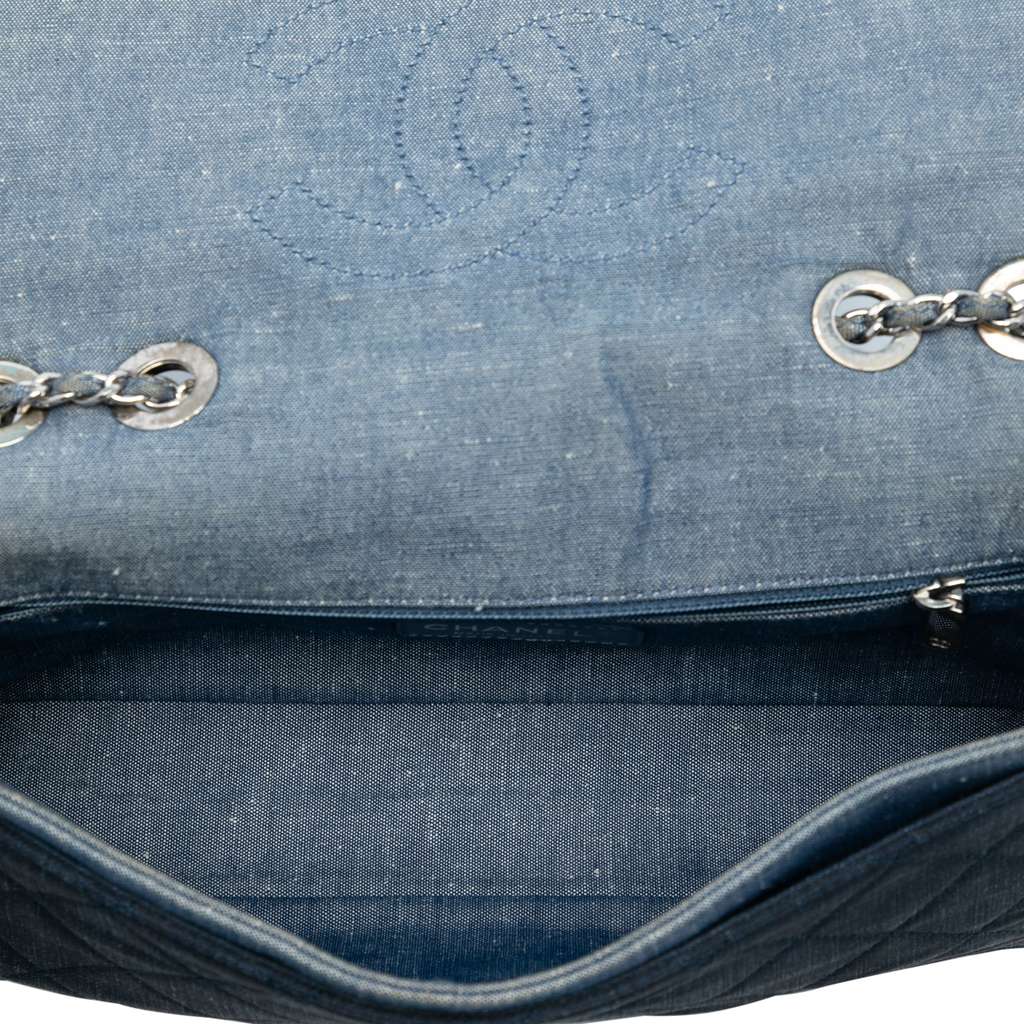 Chanel Medium Bicolor Quilted Denim Medallion Flap - 4