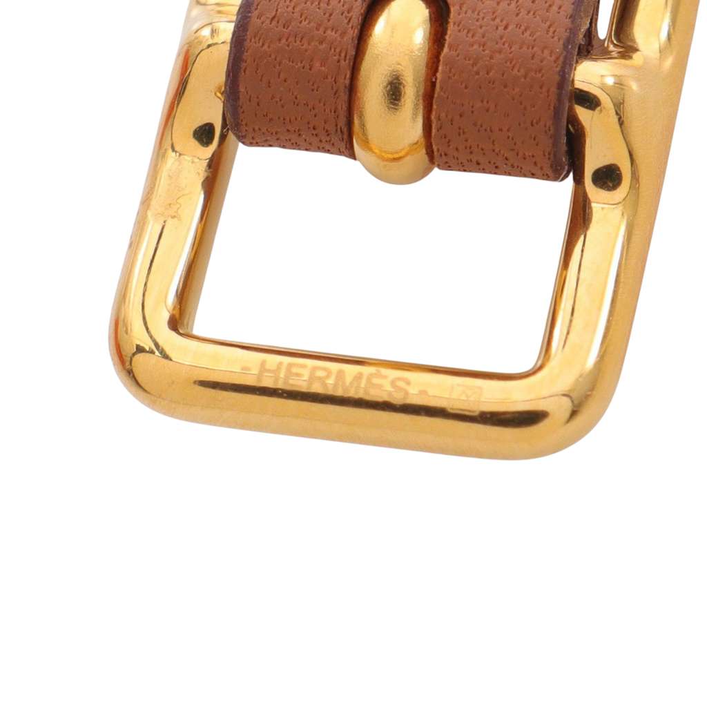 Hermès Swift Gold Plated Etrier Double Tour Bracelet - 5