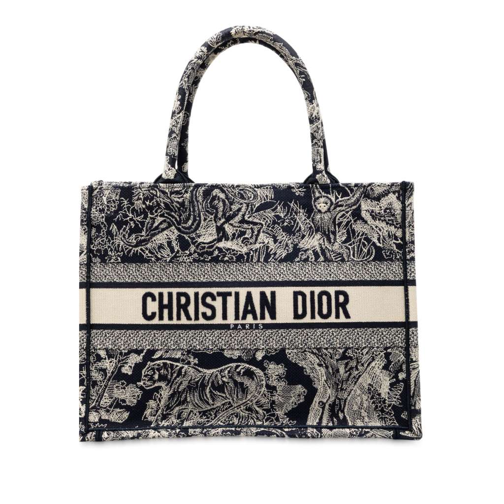 Dior Medium Canvas Embroidered Reverse Dioriviera Toile De Jouy Book Tote