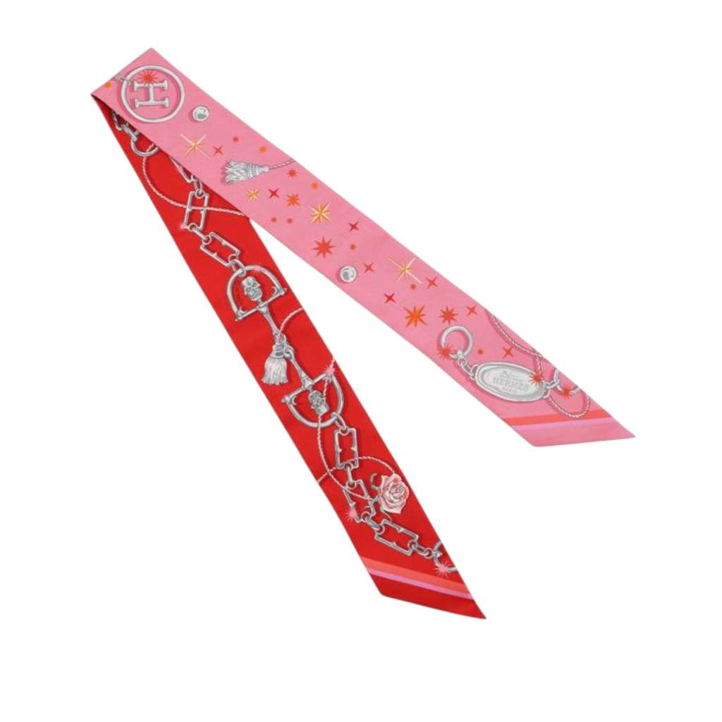Hermès C'est La Fete Silk Twilly Scarf - 2