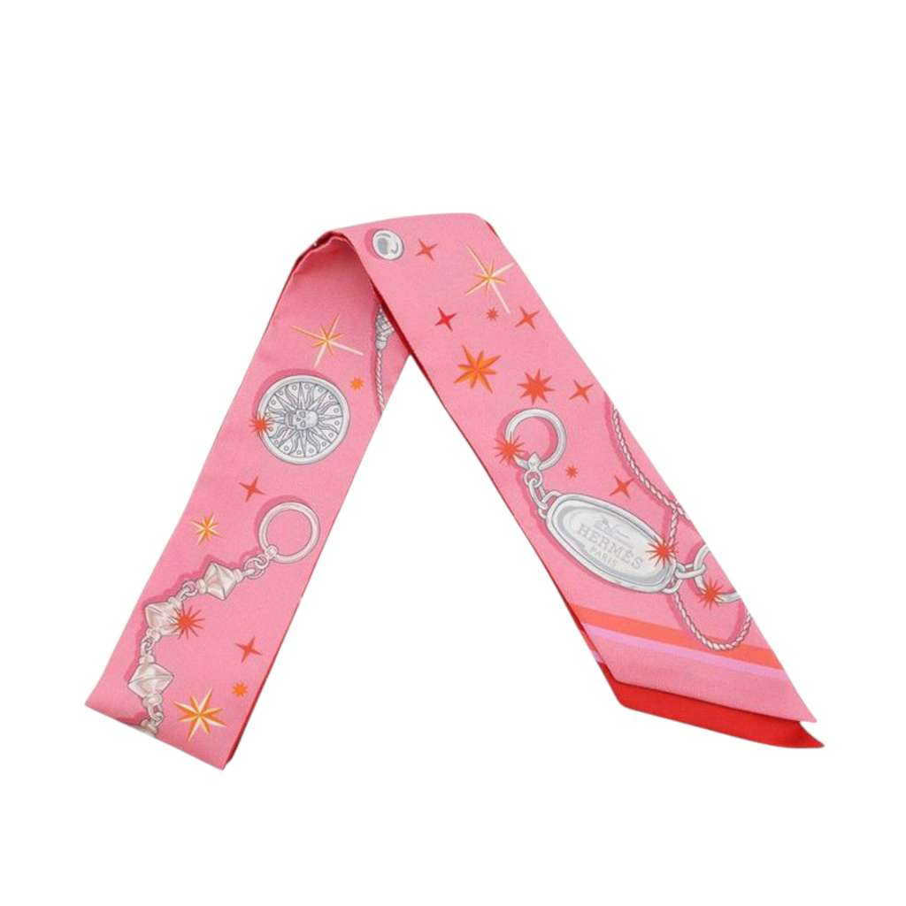 Hermès C'est La Fete Silk Twilly Scarf - 3