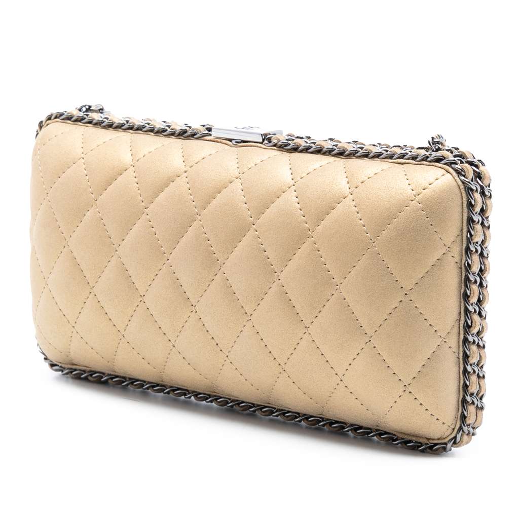 Chanel Quilted Metallic Suede Chain Around Evening Clutch on Chain - 2