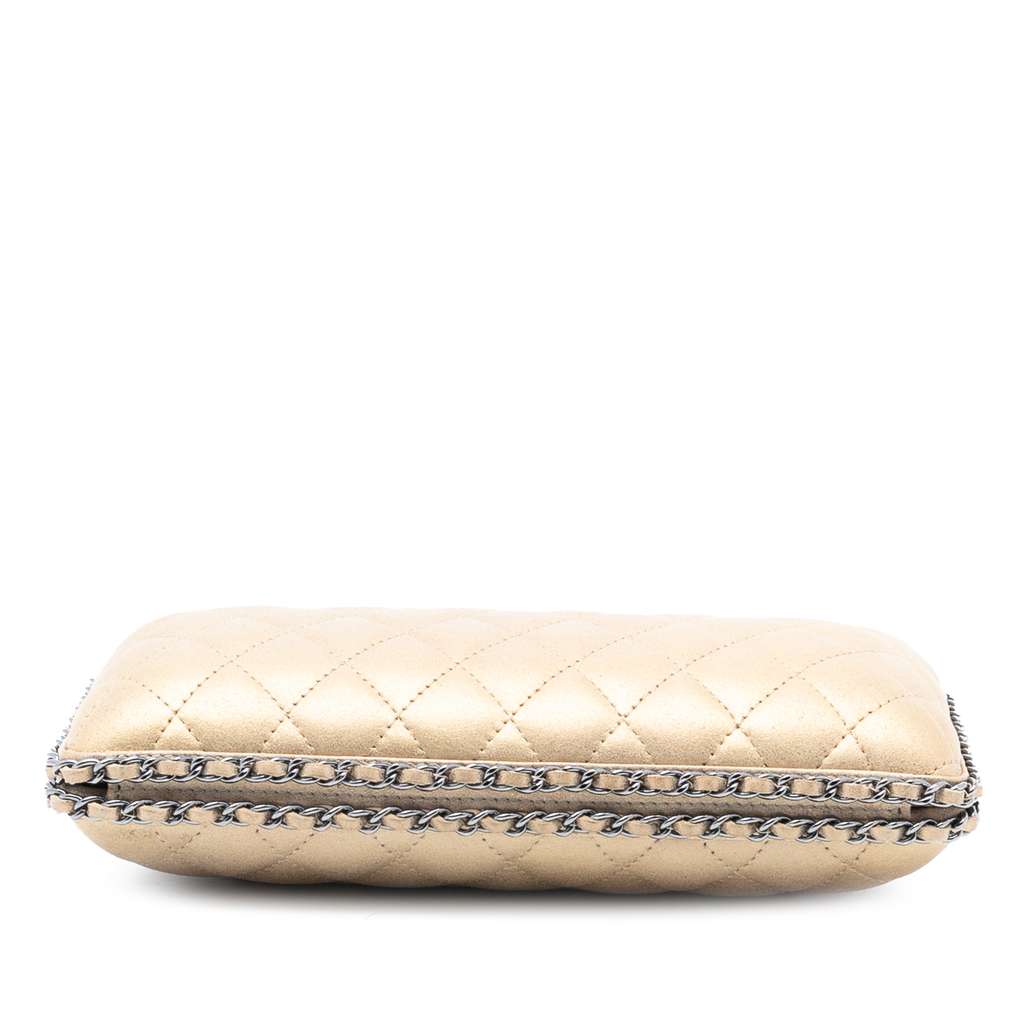 Chanel Quilted Metallic Suede Chain Around Evening Clutch on Chain - 3
