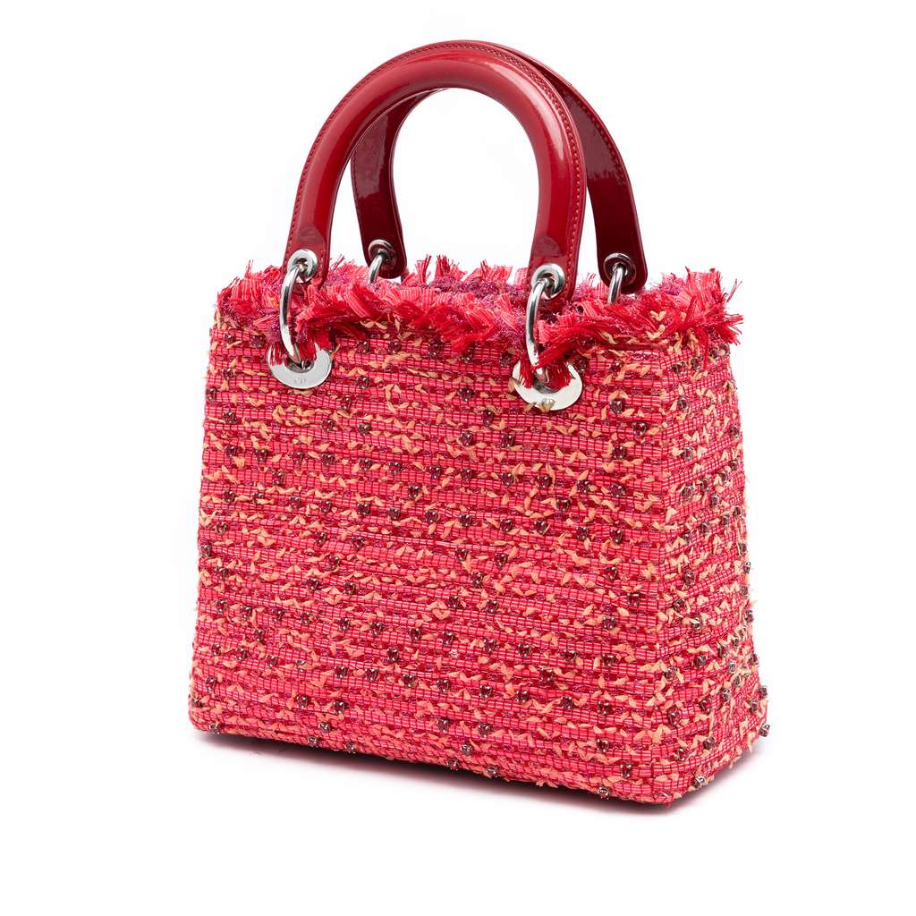 Dior Medium Tweed Fringe Rhinestone Lady Dior - 2