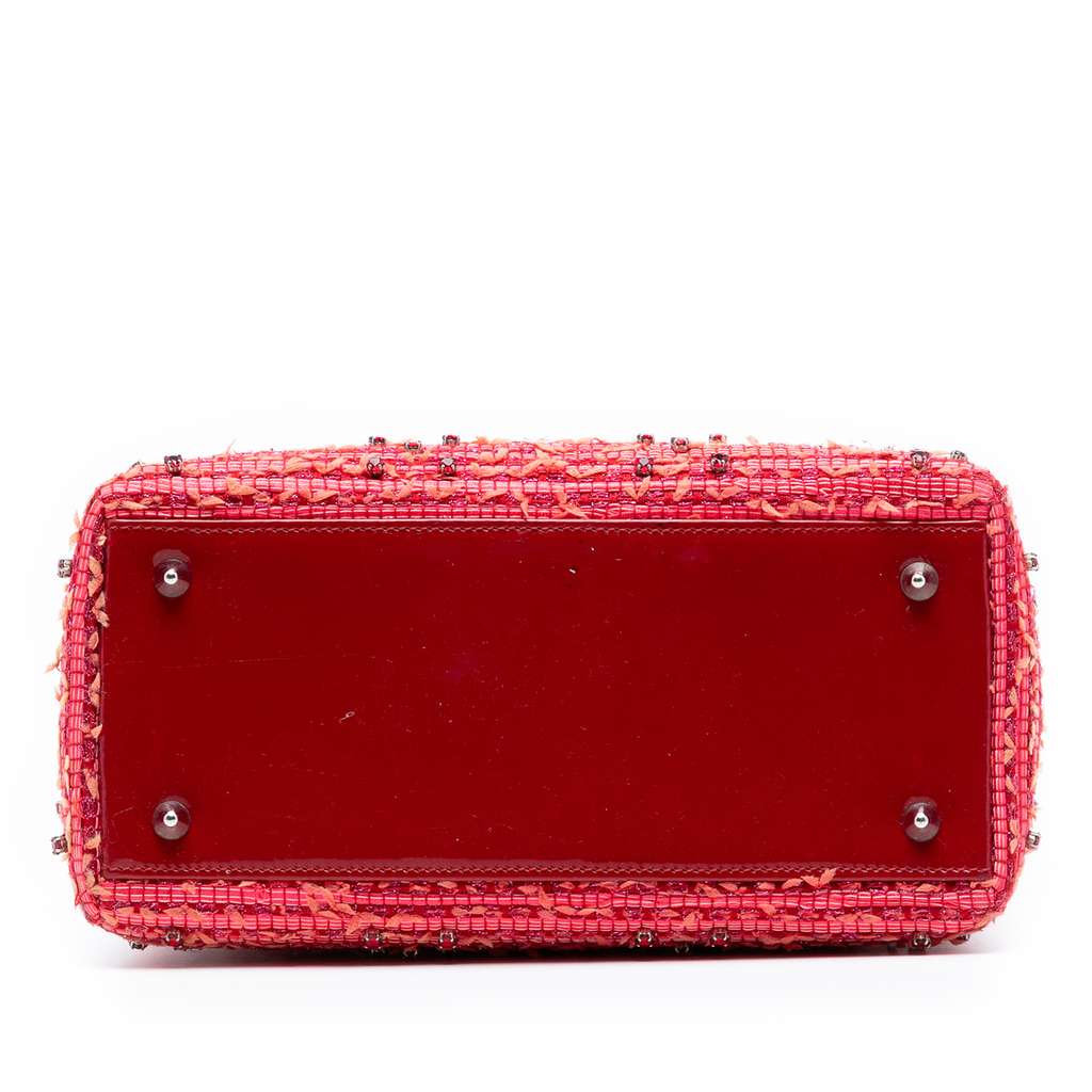 Dior Medium Tweed Fringe Rhinestone Lady Dior - 3