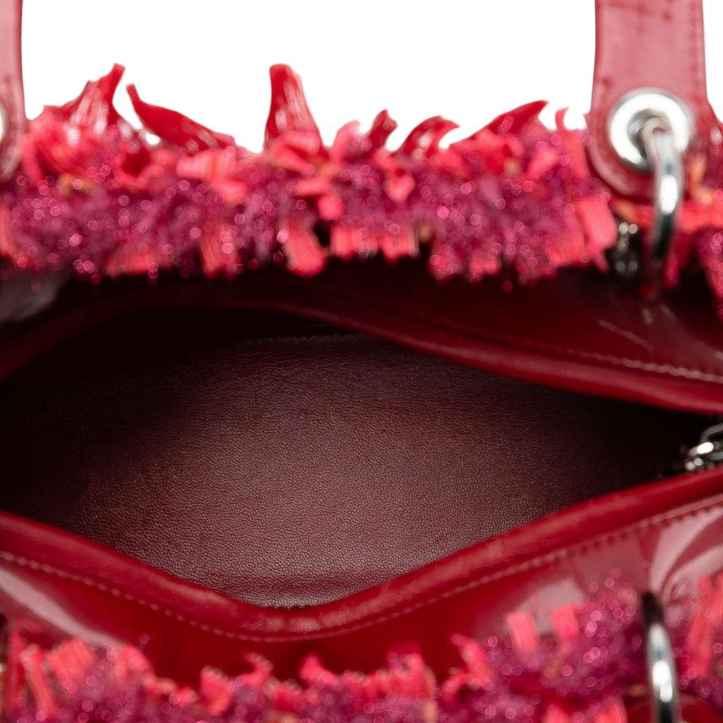 Dior Medium Tweed Fringe Rhinestone Lady Dior - 4