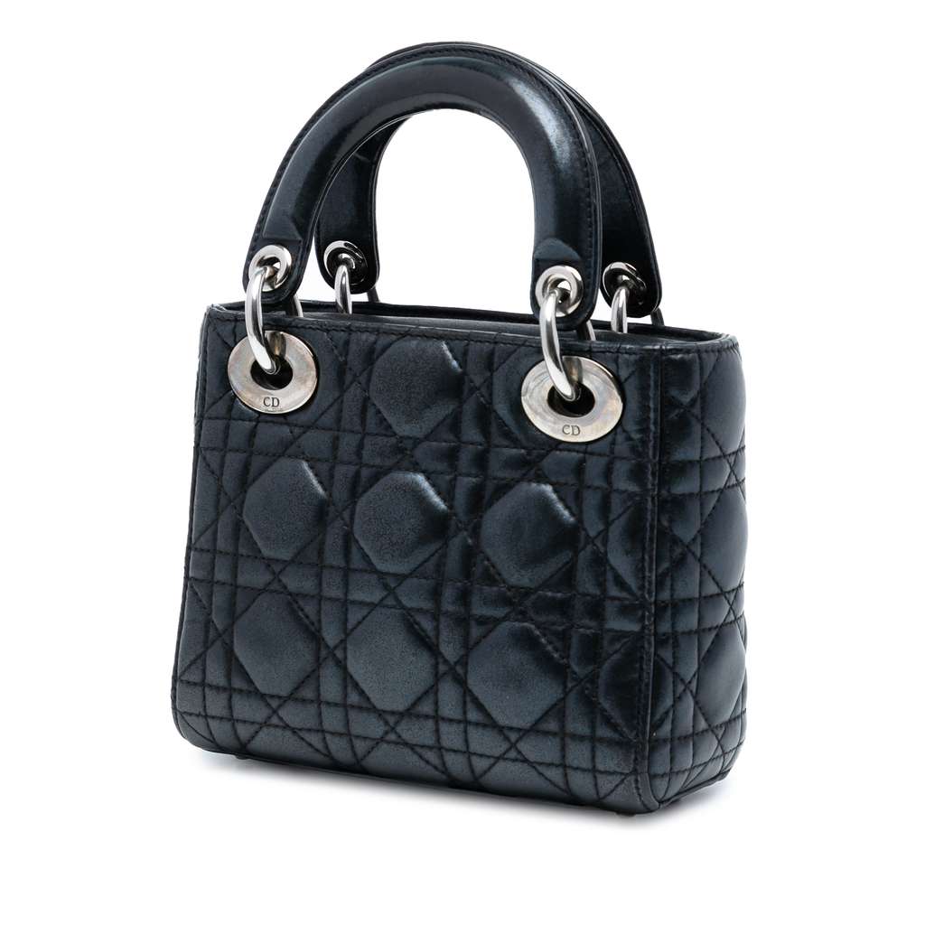 Dior Mini Iridescent Lambskin Cannage Lady Dior - 2