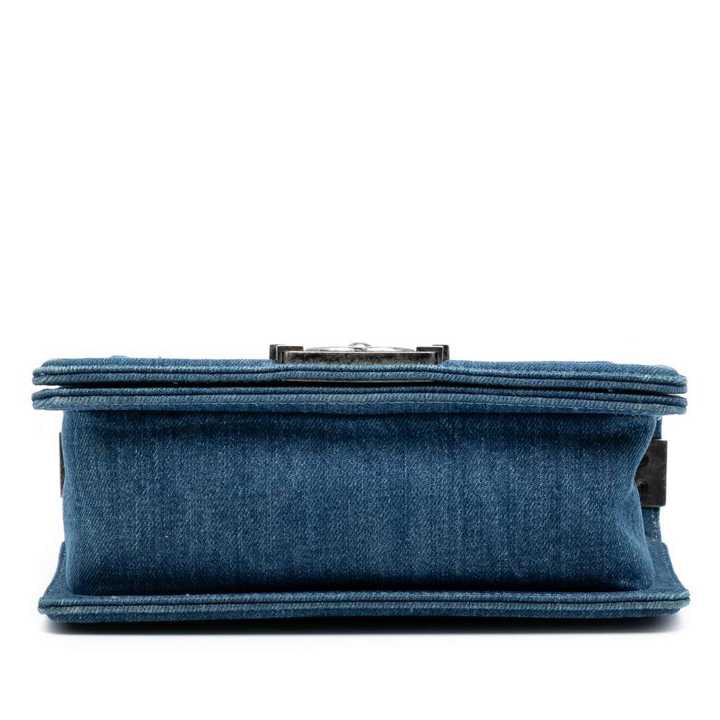 Chanel Small Quilted Denim and Tweed Boy Flap - 3