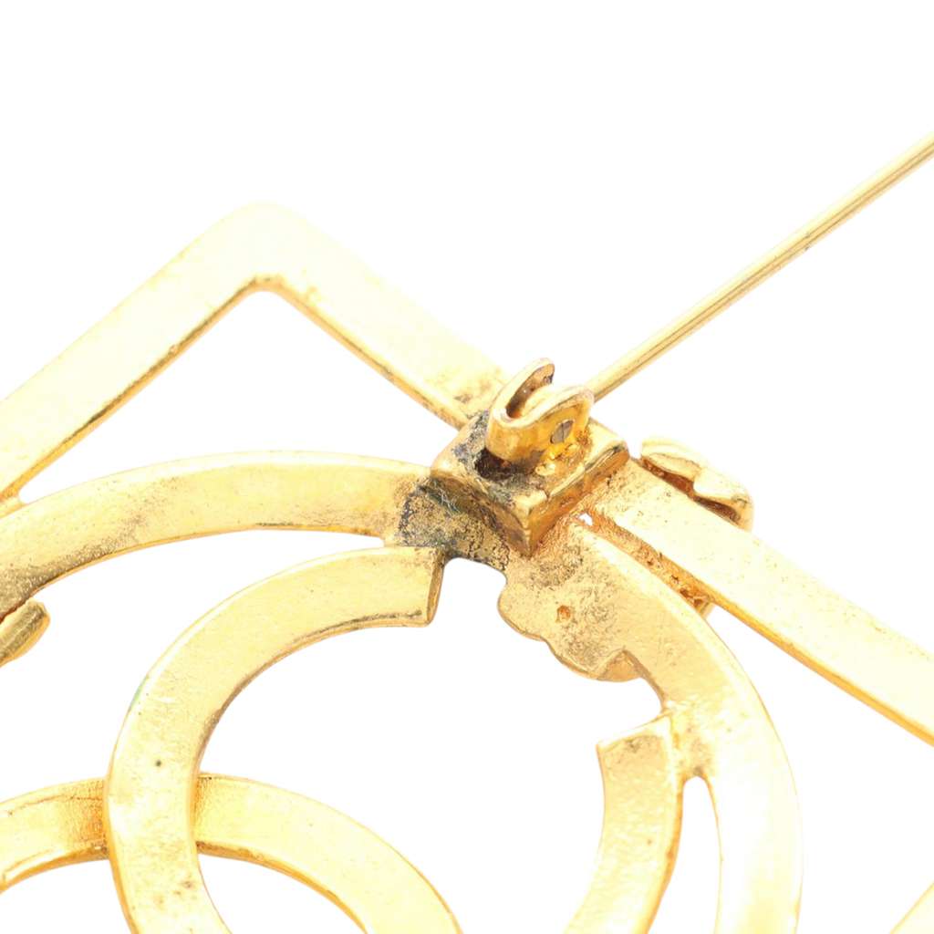 Chanel Gold Plated CC Square Brooch - 4