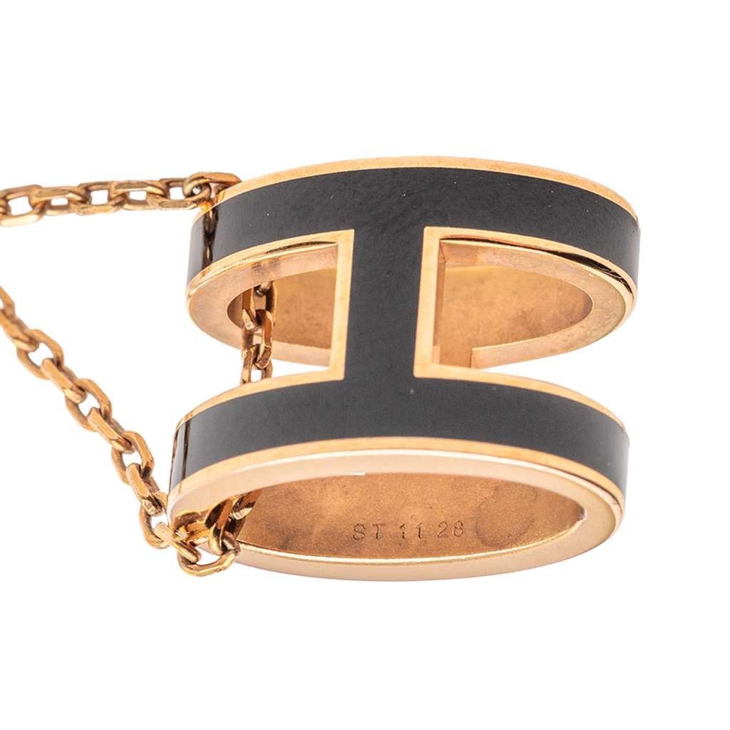 Hermès Gold Plated Enamel Pop H Pendant Necklace - 3