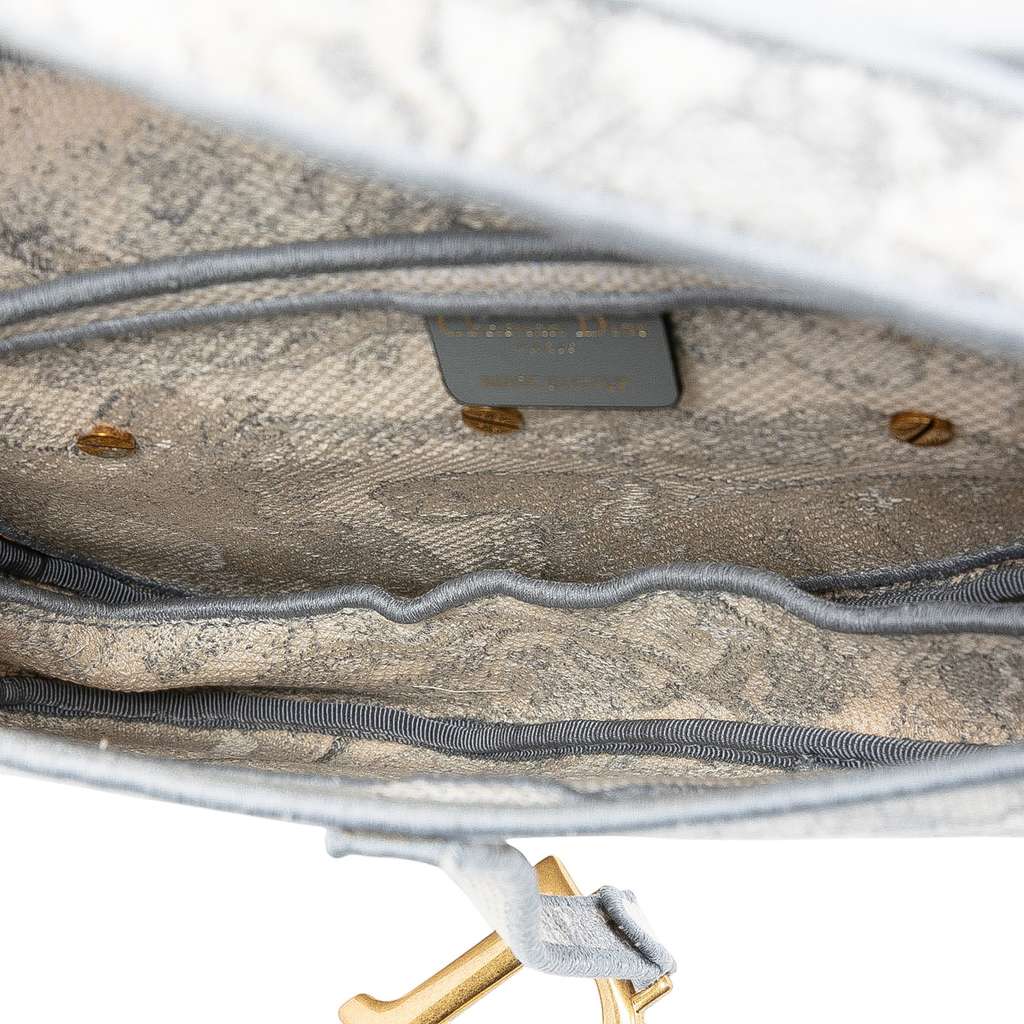 Dior Canvas Embroidered Toile de Jouy Saddle Bag - 4