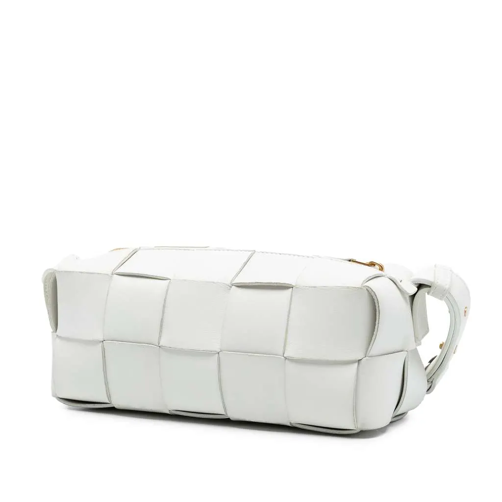Bottega Veneta Small Lambskin Intrecciato Brick Cassette White Leather Very good - Back View