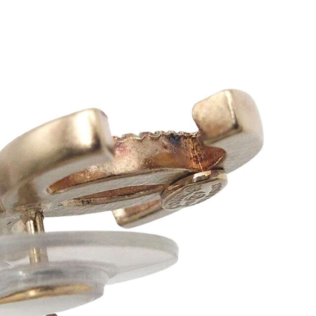 Chanel Gold Plated Crystal CC Push Back Earrings - 3