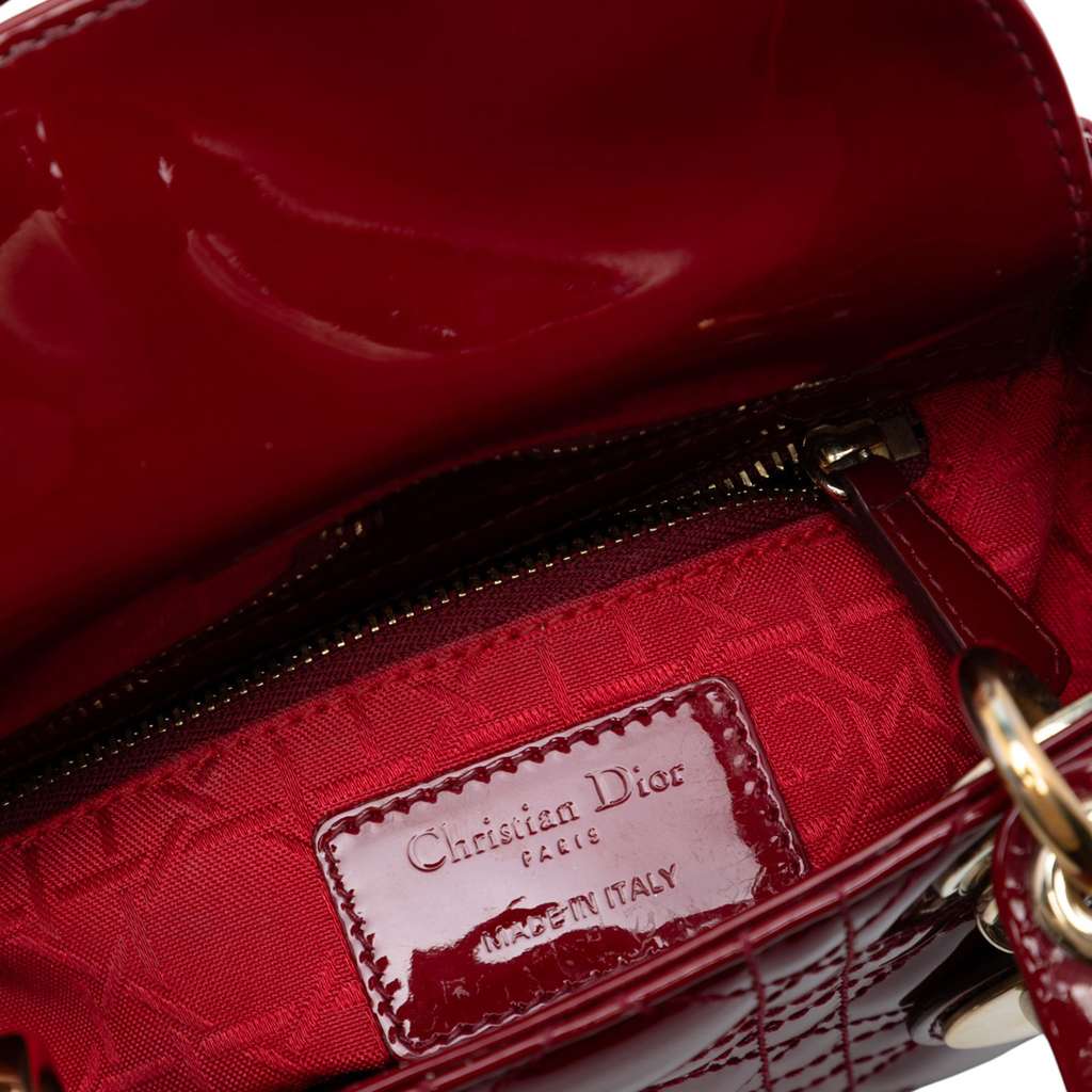 Dior Mini Patent Cannage Lady Dior - 5