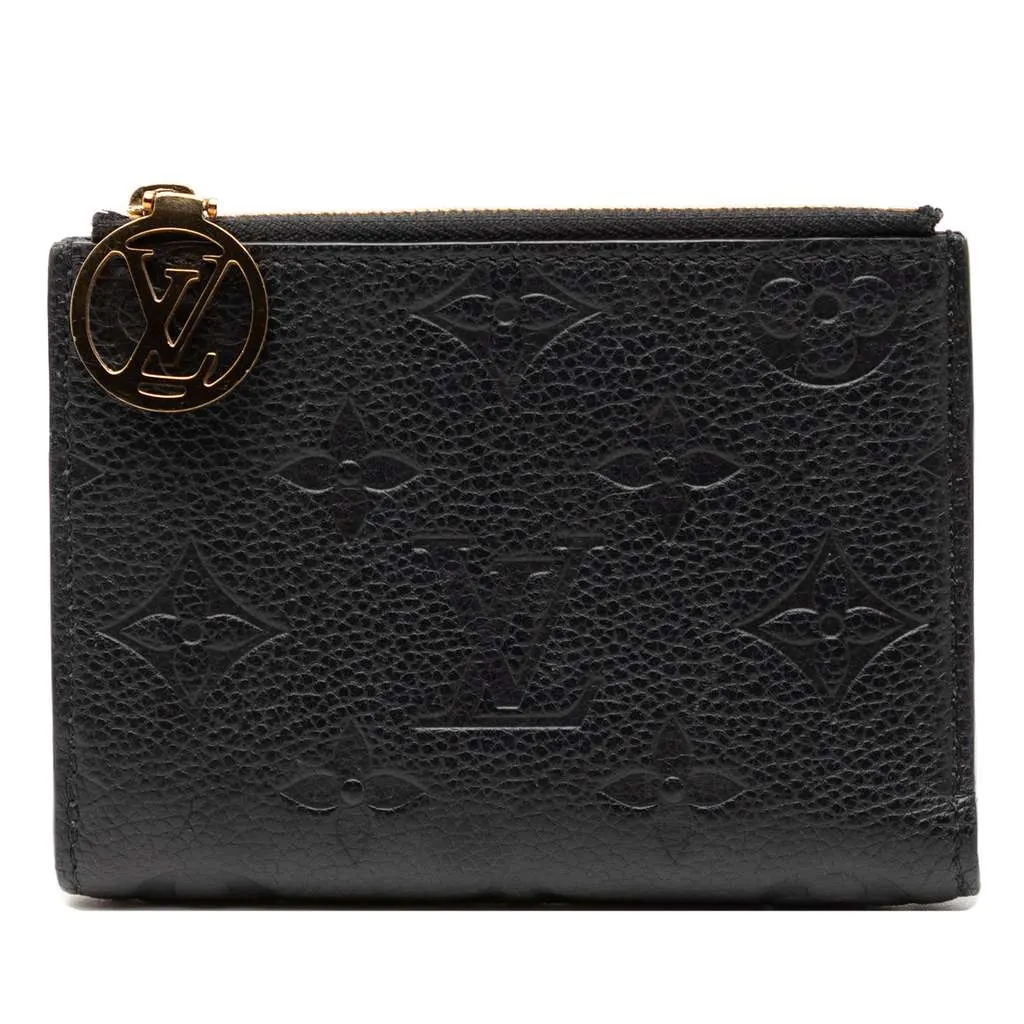 Louis Vuitton Monogram Empreinte Lisa Compact Wallet Black Leather Good - Front View