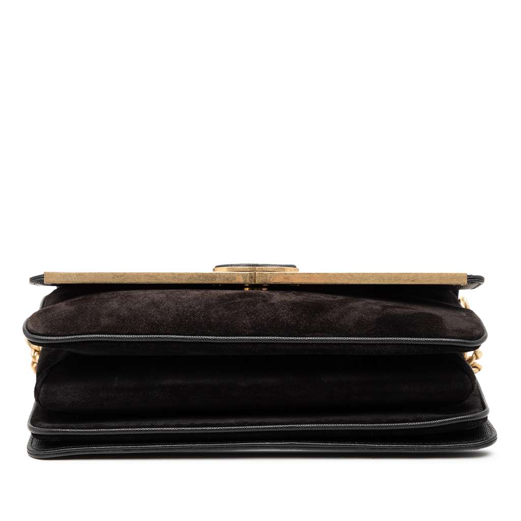 Chanel CC Stitched Caviar and Suede Lady Coco Flap - 3