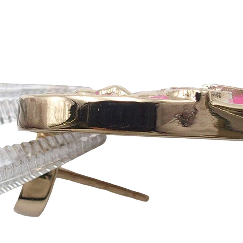 Chanel CC Gold Plated Faux Pearl Heart Push Back Earrings - 5