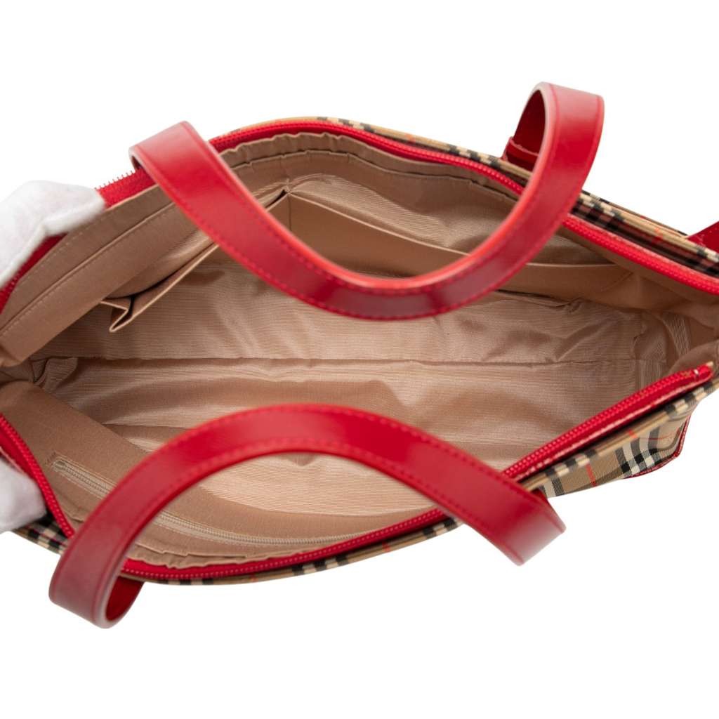 Burberry Haymarket Check Canvas Handbag - 4