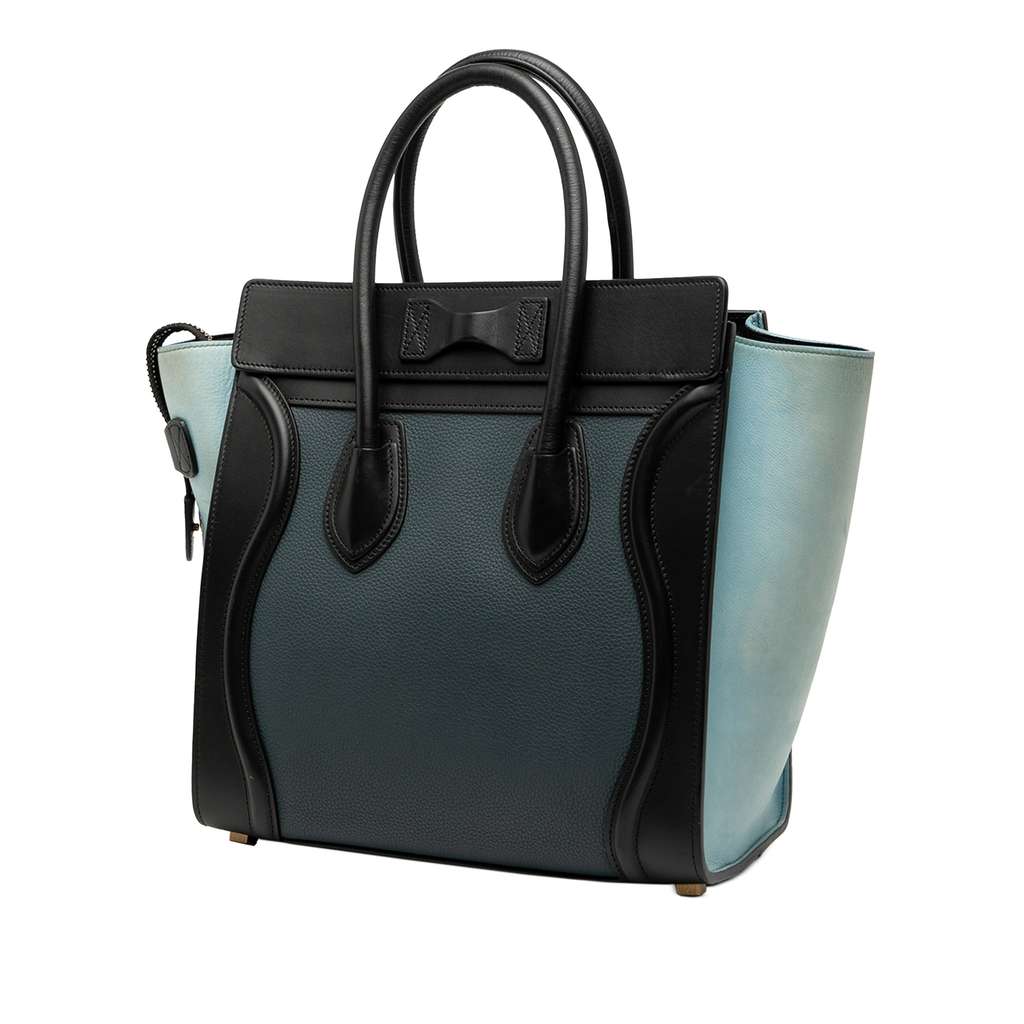 Celine Micro Tricolor Nubuck and Drummed Calfskin Luggage Tote - 2