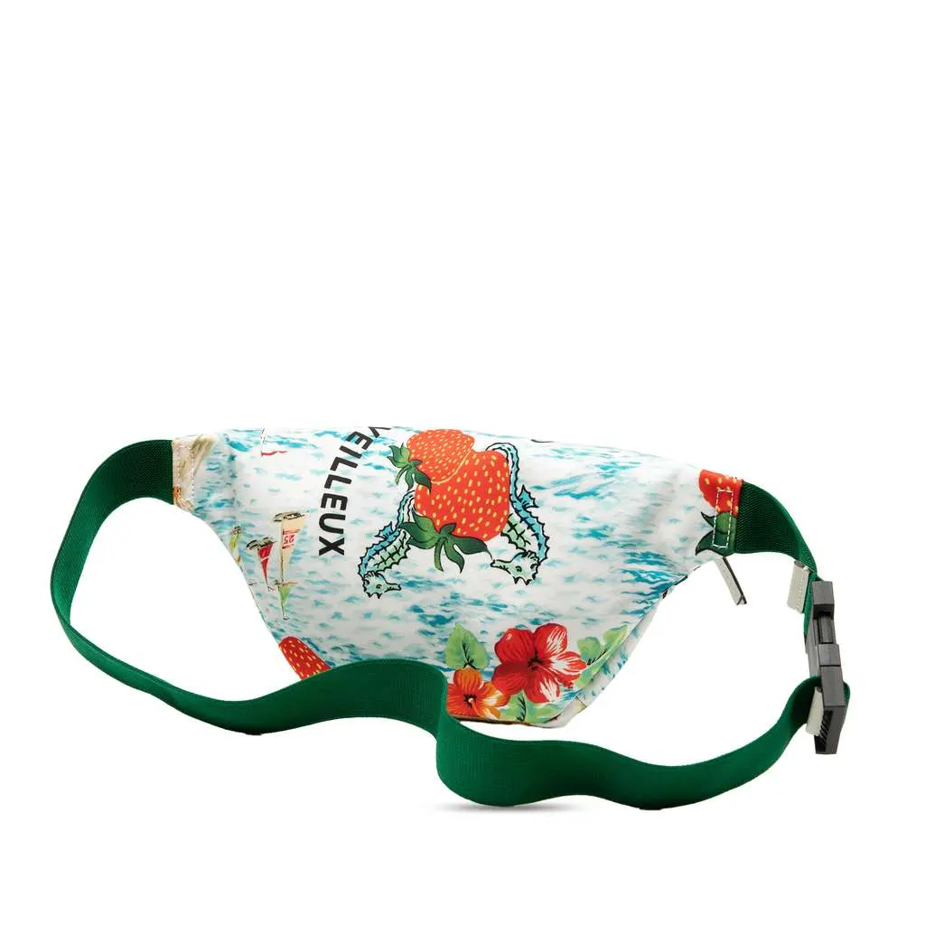 Gucci Nylon Merveilleux Strawberry Print Belt Bag White Good - Back View