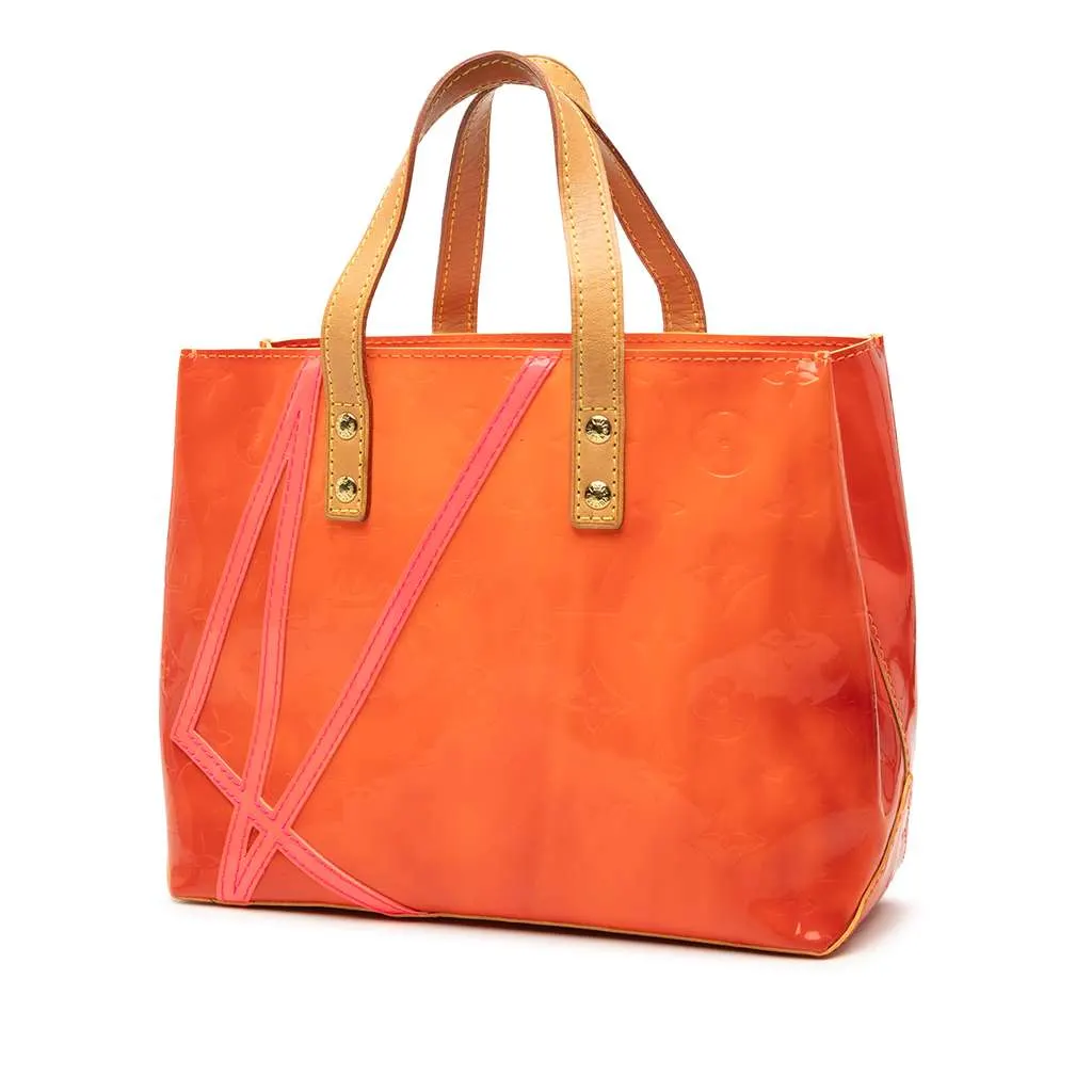 Louis Vuitton x Robert Wilson Monogram Vernis Fluo Reade PM Orange Leather Fair - Back View