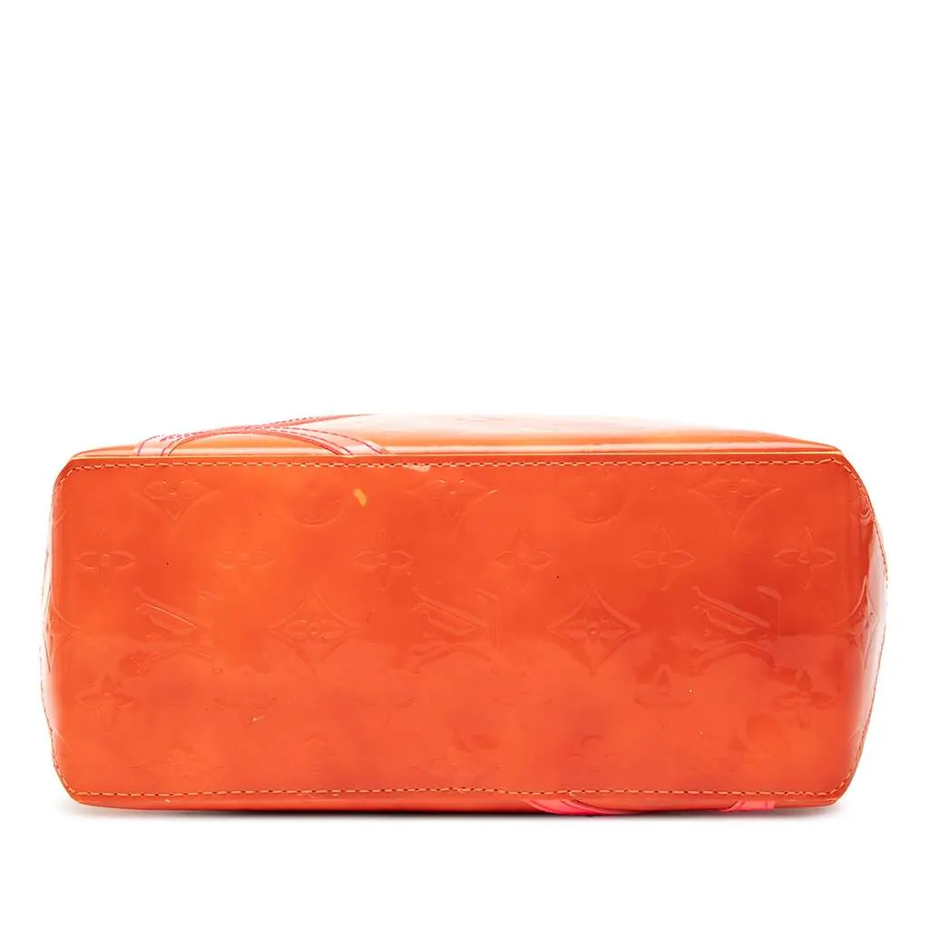 Louis Vuitton x Robert Wilson Monogram Vernis Fluo Reade PM Orange Leather Fair - Inside View