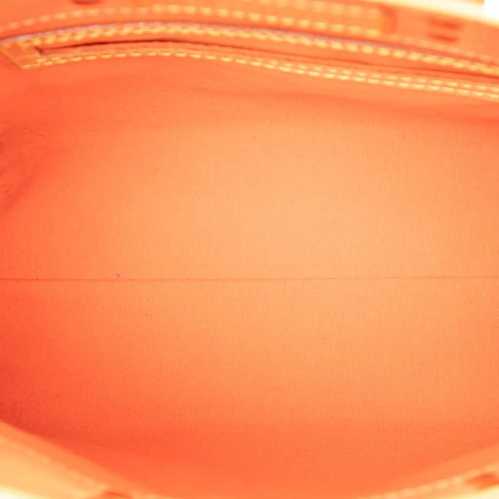 Louis Vuitton x Robert Wilson Monogram Vernis Fluo Reade PM Orange Leather Fair - Model View