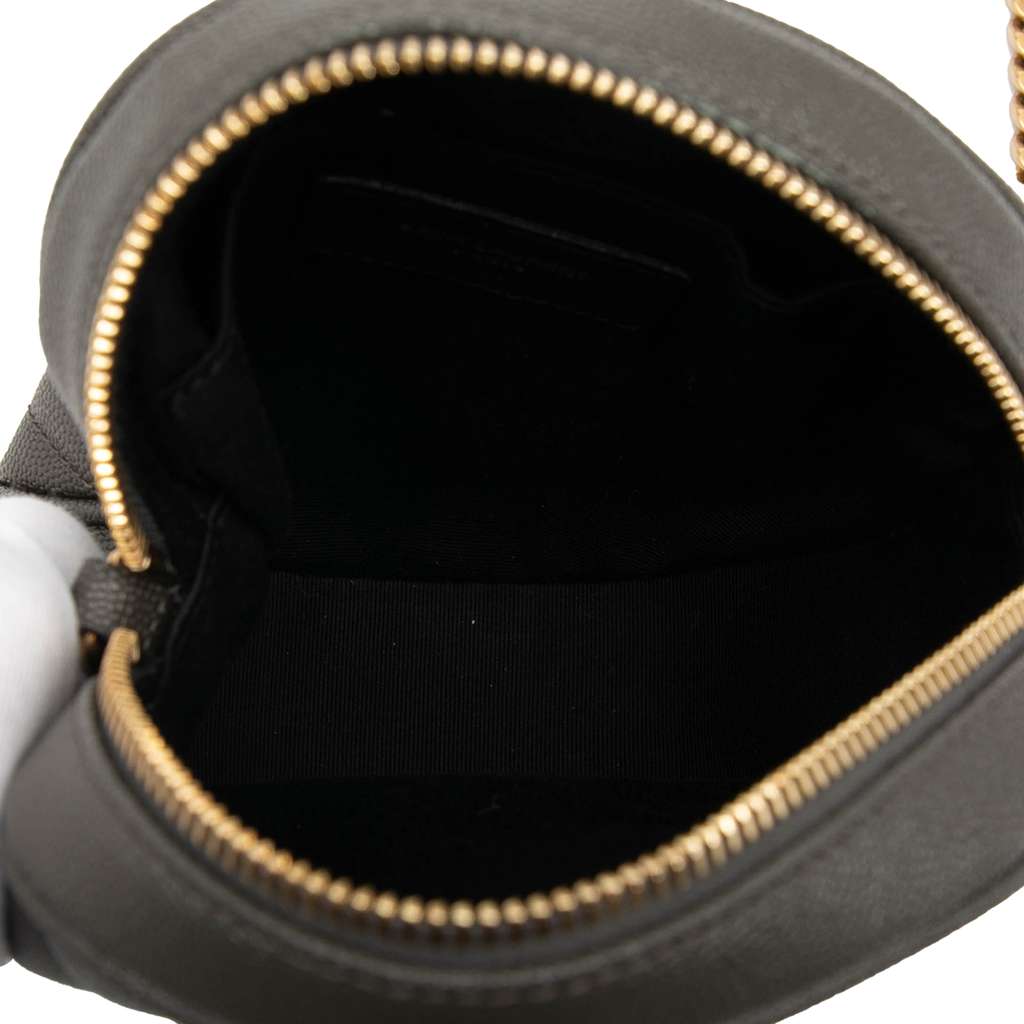 Saint Laurent Grain De Poudre Chevron Round Vinyle Camera Bag - 4
